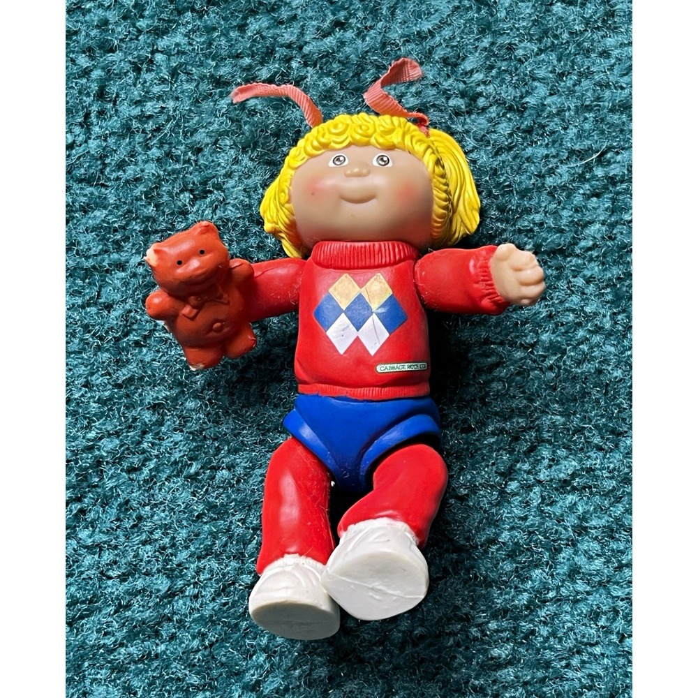 Vintage 1984 Cabbage Patch Kids Poseable Figure Panosh Place Red Sweater Bear
